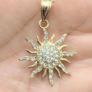 Necklace 18K Gold Filled and C Zirconia Shining Sun Necklace will not Tarnish